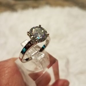 Moissanite large Solitare  Ring